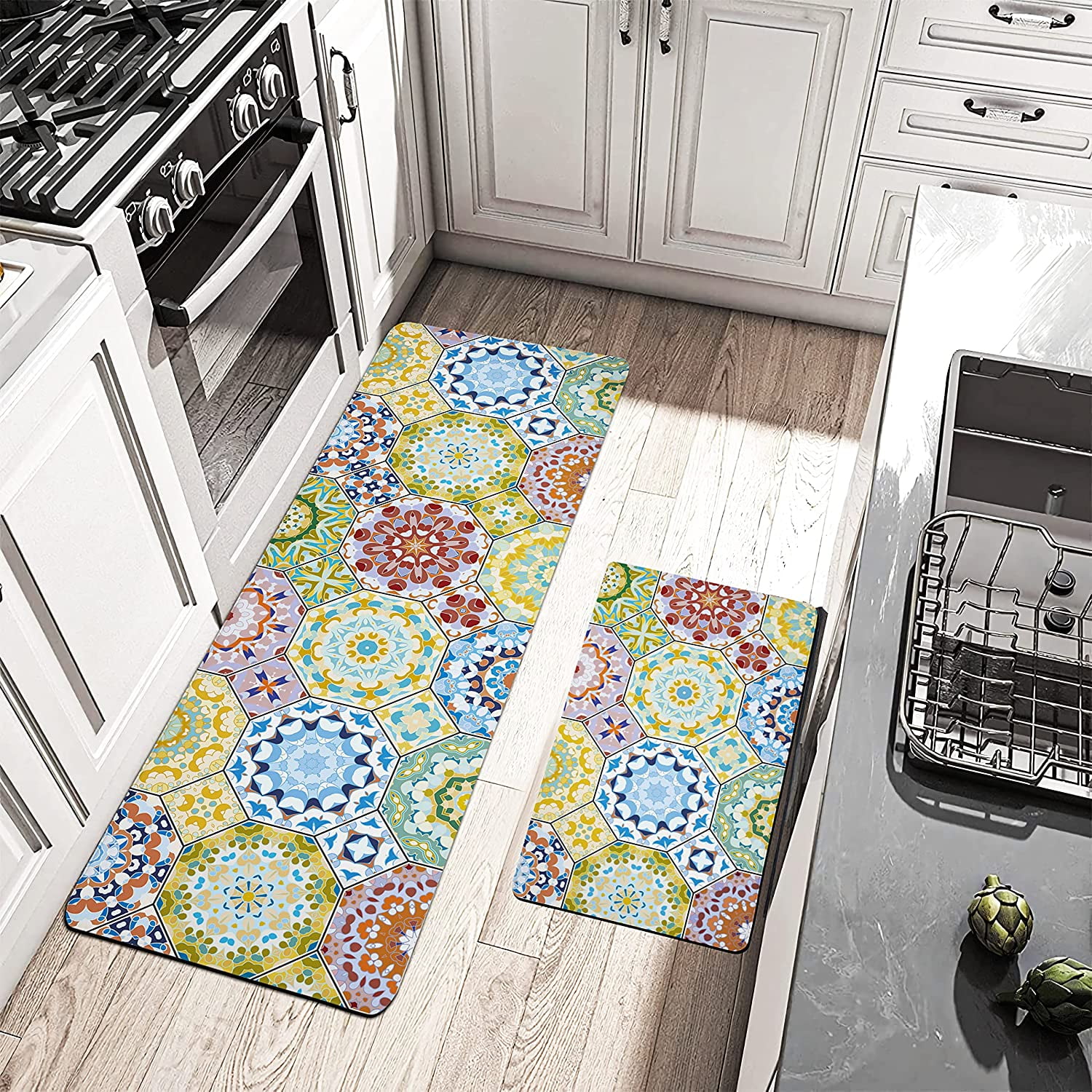 Boho Kitchen Rugs Anti Fatigue Kitchen Rugs and Mats Non Skid Washable ...