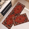 thumbnail image 1 of Boho Kitchen Rugs and Mats Non Skid Washable Set of 2, Vintage Red Border Floral Kitchen Mats for Floor, Geometric Kitchen Runner Rug, Tribal Ethnic Pattern Kitchen Decor, 1 of 6