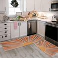 thumbnail image 1 of Boho Kitchen Rugs and Mats Set of 2, Non Slip Backing Pink Kitchen Rug Mid Century Modern Decor Seasonal Farmhouse Abstract Tropical Leaves Bohemian Low-Profile Kitchen Floor Mat 17"X47"+17"X30", 1 of 6