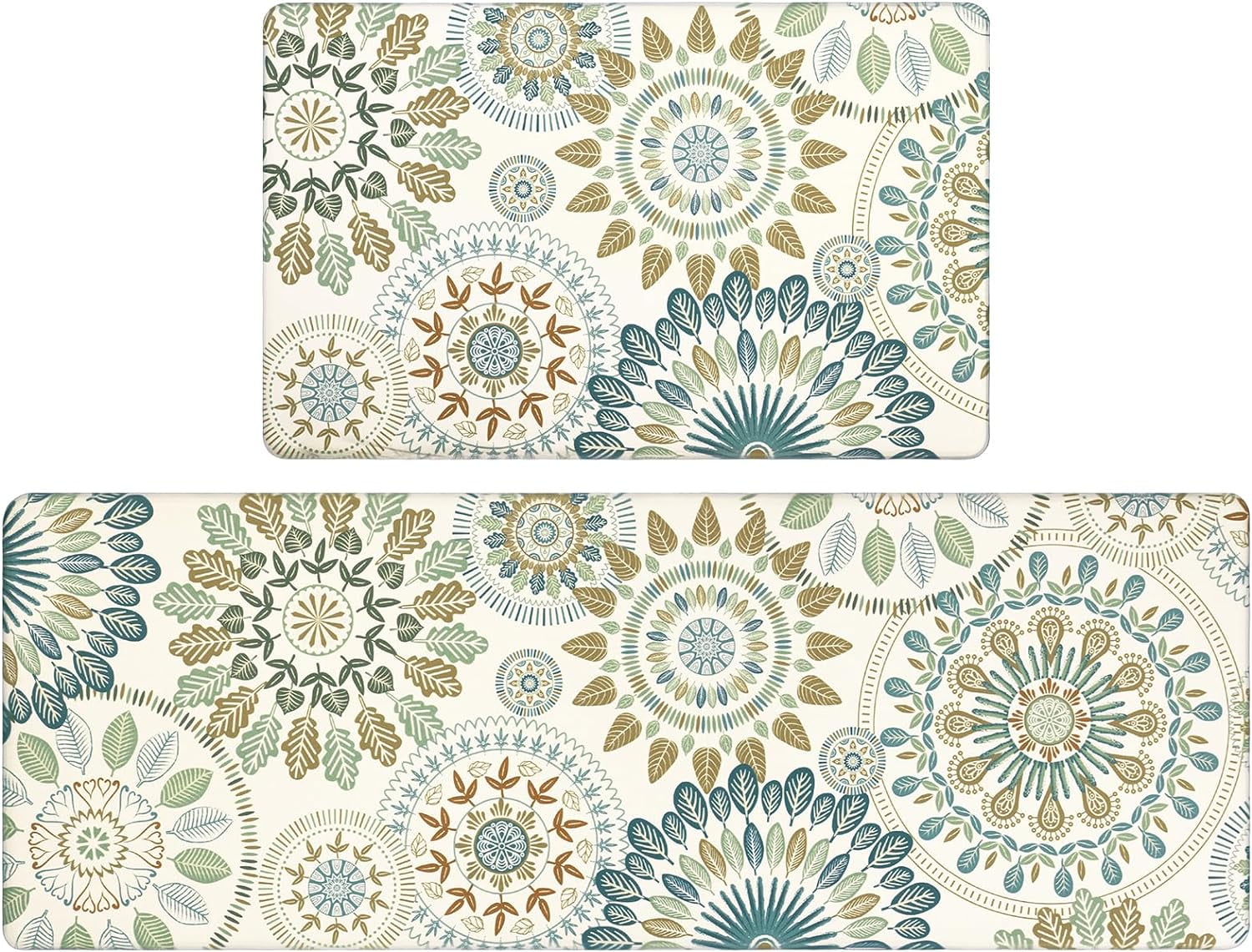 Boho Kitchen Rugs Set of 2 Anti Fatigue Mats for Kitchen Floor Cushioned Kitchen Rugs and Mats Non Skid Waterproof Kitchen Runner Comfort Standing Mat