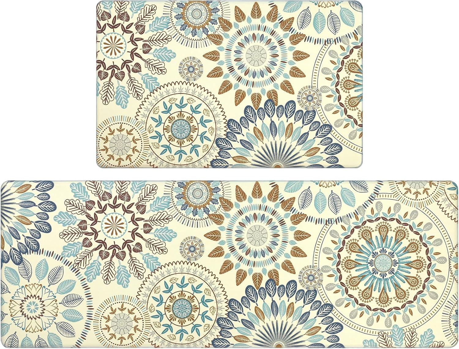 Boho Kitchen Rugs Set of 2 Anti Fatigue Mats for Kitchen Floor Cushioned Kitchen Rugs and Mats Non Skid Waterproof Kitchen Runner Comfort Standing Mat