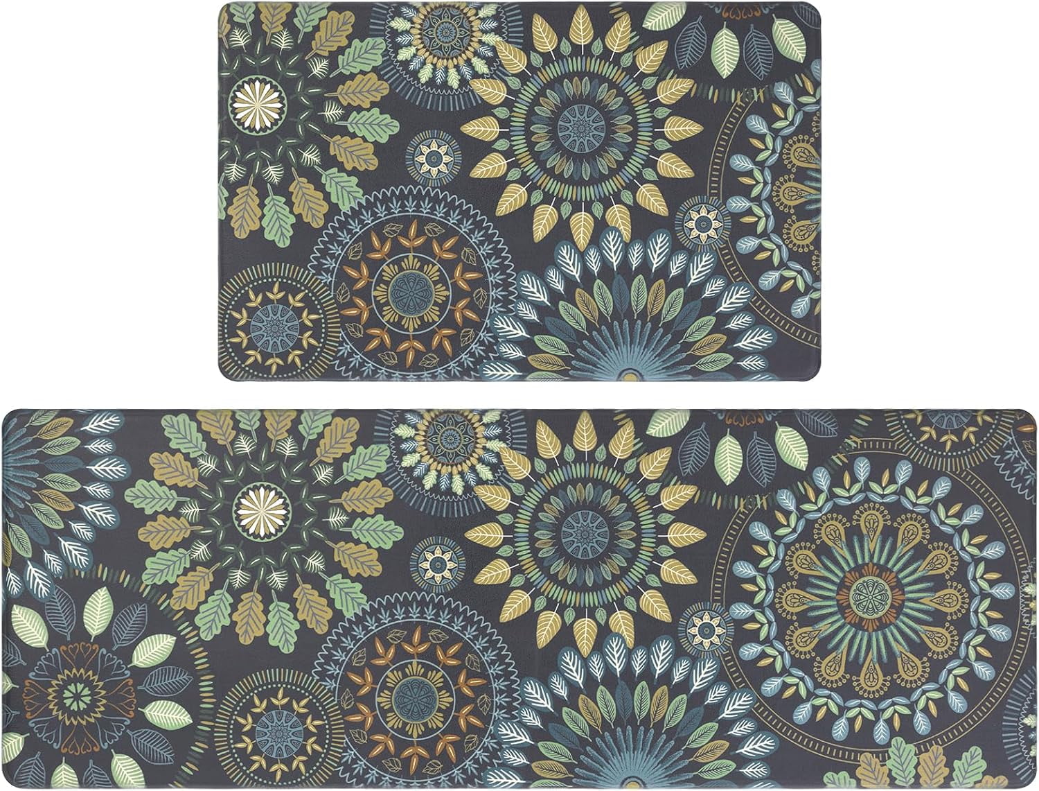 Boho Kitchen Rugs Set of 2 Anti Fatigue Mats for Kitchen Floor Cushioned Kitchen Rugs and Mats Non Skid Waterproof Kitchen Runner Comfort Standing Mat