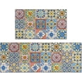thumbnail image 1 of Boho Kitchen Rugs Set of 2, Farmhouse Plaid Boho Kitchen Rugs and Mats Non-Slip Washable, Farmhouse Boho Kitchen Decor Floor Mats for Kitchen Sink Laundry Room, 17x30+17x47 Inches, 1 of 6