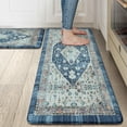 thumbnail image 1 of Boho Kitchen Rugs Set of 2 Non Skid Kitchen Mats for Floor Cushioned Anti Fatigue Kitchen Floor Mats Waterproof Comfort Heavy Duty Foam Mats for Standing Desk Sink Laundry, 17"x30"+17"x47", 1 of 6