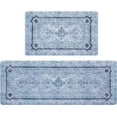thumbnail image 1 of Boho Kitchen Rugs Set 2 Piece, Farmhouse Kitchen Rugs and Mats Non Skid Washable, Waterproof PVC Kitchen Mats for Floor, Anti Fatigue Floor Comfort Mats, 18'''' x 48'''' + 18'''' x 30'''', Blue, 1 of 6