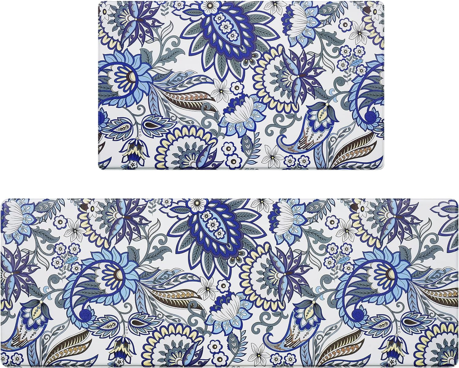 Boho Kitchen Rugs Sets of 2, Floral Anti Fatigue Cushioned Kitchen Mat ...