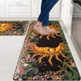 thumbnail image 1 of Boho Kitchen Rugs Sets of 2, Floral Mushroom Anti Fatigue Cushioned Kitchen Mat for Floor, Standing, Sun Moon Non Skid Washable Kitchen Rugs and Mats, 18'''' x 30'''' + 18'''' x 48'''', Black, 1 of 6