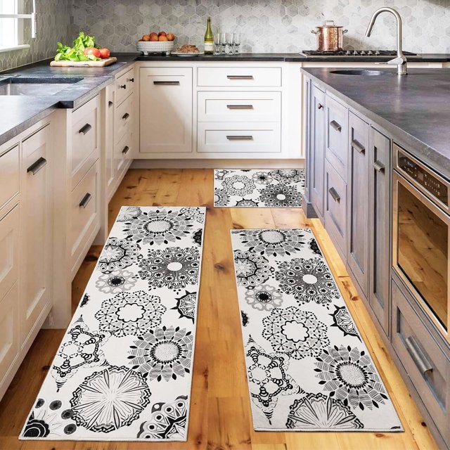 Boho Kitchen Rugs Sets of 3 Piece,Farmhouse Kitchen Area Rug Floor