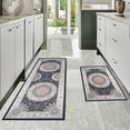 thumbnail image 1 of Boho Kitchen Rugs Sets of 3 Piece,Farmhouse Kitchen Area Rug Floor Carpet Runner Rugs,Non Slip Washable Kitchen Mats Set for Kitchen Floor Bathroom Laundry Office Sink （Grey White）, 1 of 6