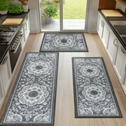Boho Kitchen Rugs Sets 3 Piece with Runner Non Slip Kitchen Mats for Floor Washable Bohemian Runner Rug Set of 3