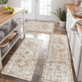 thumbnail image 1 of Boho Kitchen Rugs Sets of 3 Non Slip Rubber Mats for Floor Waterproof and Washable Farmhouse Area Rug Carpet Runner Hallway Laundry Room, 1 of 6