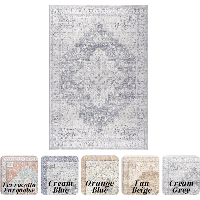 Boho Kitchen Rugs Washable Non Slip Vintage Small Throw Area Rug 2X3