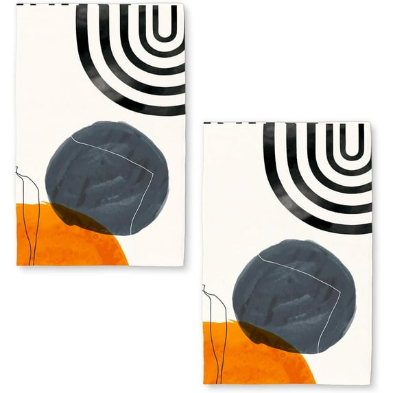 Boho Kitchen Towels Set of 2 Dish Towels Kitchen Hand Towels Absorbent Dish Towels Quick Dry Microfiber Cloth Dish Towels for Kitchen Drying Towel 18" x 26",Geometric Art Line