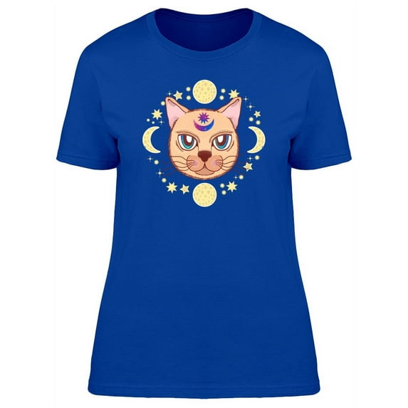 Boho Kitten And Stars Around T-Shirt Women -Image by Shutterstock, Female Medium