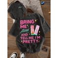 thumbnail image 1 of Minimalist Washed Crew Neck Short Sleeve Sweatshirt, Double-Sided 'Bring Me Alani & Tell Me I'Pretty' Print, For Holidays, Going Out, Outdoors, Gifts, 1 of 6