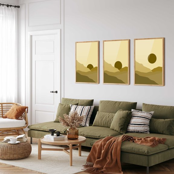 Boho Landscape Prints Set Abstract Mid Century Wall Art Home Decor Office Wall Art Set 3