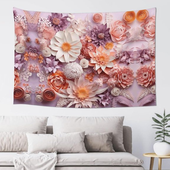 Boho Landscape Wall Tapestry Aesthetic Vertical Hanging Decorative Vintage Poster Flag 60 x 40 Inch for Bedroom and Living Room Decor