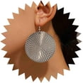thumbnail image 1 of Boho Large Disc Drop Earrings Hammered Disc Earring Disc coin Dangle Earrings Gold Coin Statement Earrings Jewelry for Women, 1 of 7