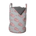 thumbnail image 1 of Boho Laundry Bag, Lotus Flowers Pattern Water Lilly Style Eastern Blossoms, Hamper Basket with Handles Drawstring Closure for Laundromats, 13" x 19", Pale Pink and Dust, by Ambesonne, 1 of 4