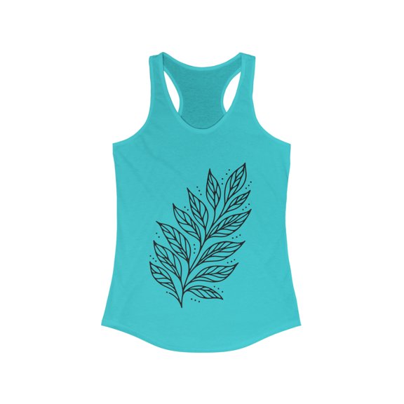 Boho Leaf Image Women's Racerback Tank Top - Summer Fashion
