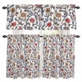 thumbnail image 1 of Boho Leaf Kitchen Curtains Sets for Windows 36 Inch Length, Orange Red Spring Farmhouse Pastoral Tribal Rod Pocket Window Treatments Tier Curtains and Valances Set for Bedroom/Bathroom, 1 of 8