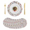 thumbnail image 1 of Boho Leaf Round 13 Inch Placemats Set of 8, Orange Red Spring Farmhouse Pastoral Tribal HeatResistant Non Slip Place Mats for Dining Table, Wipeable Braided Kitchen Table Mats for Housewarming, 1 of 9