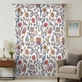 thumbnail image 1 of Boho Leaf Sheer Curtains 63 Inches Long, Orange Red Spring Farmhouse Pastoral Tribal Light Filering Curtains, Breathable Simi Curtain Privacy Drapes for Living Room Bedroom Window Treatment, 1 of 9
