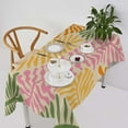 thumbnail image 1 of Boho Leaf Tablecloth, Mid Century Retro Groovy Flowers 70s 60s Style Minimalist Plants Print Table Cover for Holiday Home Picnic Party Wedding Buffet Dining Room Kitchen 60x102inch, 1 of 6