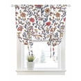 thumbnail image 1 of Boho Leaf Tie Up Curtains for Window, Thermal Insulated Balloon Shade Adjustable Rod Pocket Curtains Valance Panels for Kitchen Bathroom Cafe 42 x 45 Orange Red Spring Farmhouse Pastoral Tribal, 1 of 6
