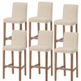 thumbnail image 1 of Boho Leaves Bar Stool Covers - Stretch Dining Chair Covers Set of 6, Farmhouse Brown Abstract Modern Stripes Bar Chair Cover Removable Counter Stool Pub Chairs Slipcovers Protectors for Kitchen/Cafe, 1 of 9