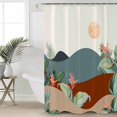 Boho Leaves Plants Shower Curtains Waterproof Bath Curtains Home Decor