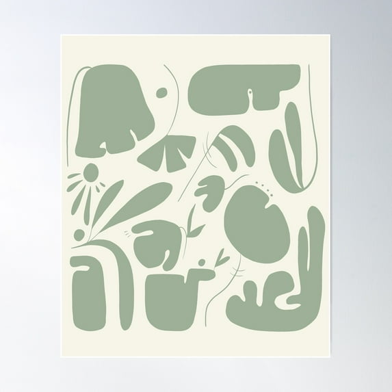 Boho Leaves Poster Wall Art, Modern Wall Decor For Living Room Bedroom, 8x12 UNFRAMED
