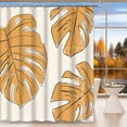 thumbnail image 1 of Boho Leaves Shower Curtain Mid Century Abstract Yellow Leaf Cute Bath Shower Modern Geometric Plant Bathroom Curtain Decor Set Waterproof Polyester Fabric 72 x 72 Inches, 1 of 5