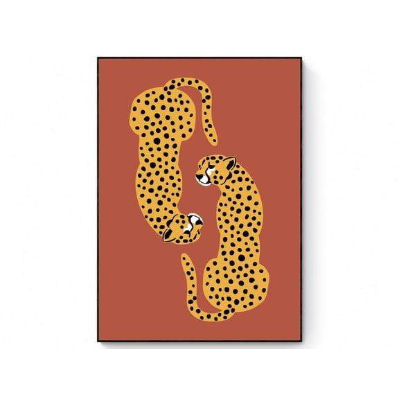Boho Leopard Spirit Animal Illustration Wall Art, Unframed Paper Print Size 8x12