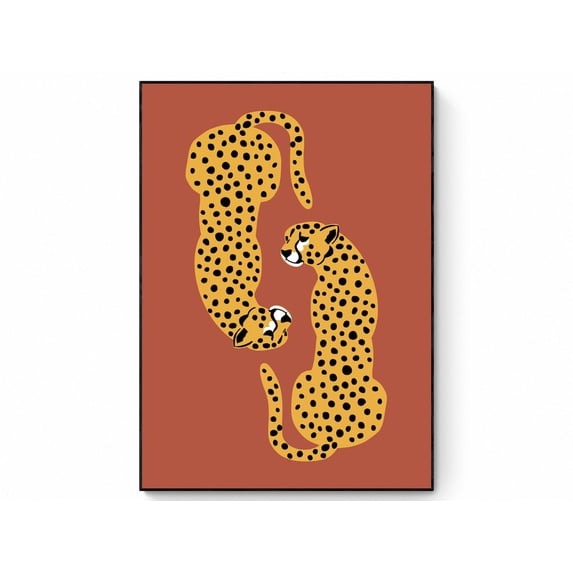 Boho Leopard Spirit Animal Illustration Wall Art, Unframed Paper Print Size 8x12