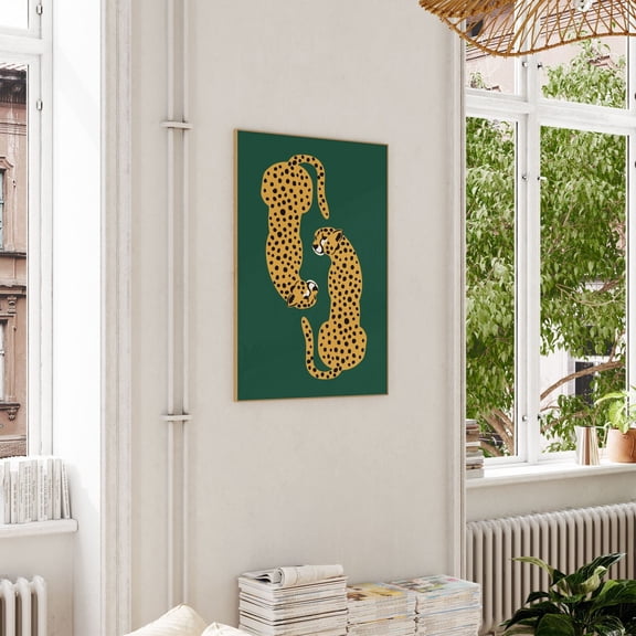 Boho Leopard Spirit Animal Wall Art, Unframed Paper Print Size 16x24