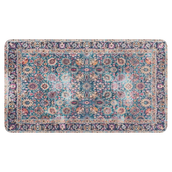 Boho Light Blue Carpet Door Mat 30 X 17 Inch Welcome Doormat Indoor Outdoor Entrance Floor Mat Non Slip Spring Summer Decor Rubber Mats