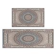 thumbnail image 1 of Boho Light Brown Pattern Kitchen Rugs and Mats Sets Of 2, Funny Kitchen Decoration Rubber Backing Non-Slip Absorbent Mats for Sink Waterproof Runner Rug for Laundry Room 17x30+17x48inch, 1 of 7