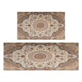 thumbnail image 1 of Boho Light Brown Pattern Kitchen Rugs and Mats Sets Of 2, Funny Kitchen Decoration Rubber Backing Non-Slip Absorbent Mats for Sink Waterproof Runner Rug for Laundry Room 17x30+17x48inch, 1 of 7