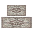 thumbnail image 1 of Boho Light Brown Pattern Kitchen Rugs and Mats Sets Of 2, Funny Kitchen Decoration Rubber Backing Non-Slip Absorbent Mats for Sink Waterproof Runner Rug for Laundry Room 17x30+17x48inch, 1 of 7