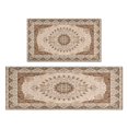 thumbnail image 1 of Boho Light Brown Pattern Kitchen Rugs and Mats Sets Of 2, Funny Kitchen Decoration Rubber Backing Non-Slip Absorbent Mats for Sink Waterproof Runner Rug for Laundry Room 17x30+17x48inch, 1 of 7