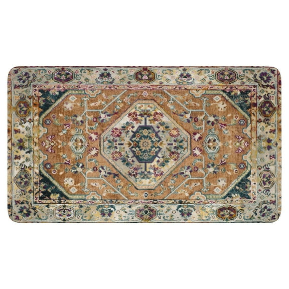Boho Light Brown Vintage Country Carpet Welcome Door Mat Decorative Doormat Farmhouse Low-Profile Floor Rug Switch Mat for Home Indoor Outdoor Decorations 17 X 30 Inch