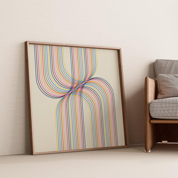 Boho Line Square Modern Geometric Home Wall Decor