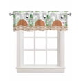 thumbnail image 1 of Boho Linen Curtain Valance for Bedroom/Bathroom/Kitchen/Office/Living/Dining Room Window,Middle Century Green Leaves Plant Modern Minimalist Rod Pocket Topper Decorative Cafe Drapes Panel 54"x18", 1 of 6
