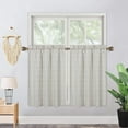 thumbnail image 1 of Boho Linen Plaid Tier Curtain, Rod Pocket Gingham Linen Treatment Short Curtain, 1 of 9