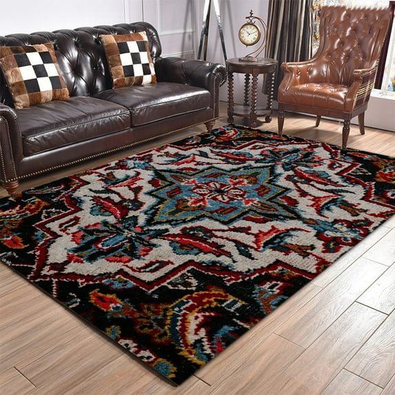 Boho Living Room Carpet Bedroom Large Area Rug Bedside Anti-Slip Rugs Room Playing Mat Flo