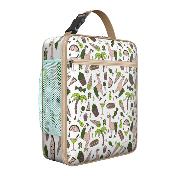 Boho Llama Lunch Bag, Cute Baby Llama with Minimalist Design and Nature Background, Insulated Bento Tote for Women, School, Travel, Llama Lovers