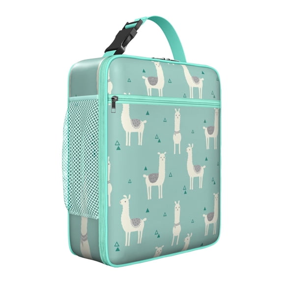Boho Llama Lunch Bag, Cute Baby Llama with Minimalist Design and Nature Background, Insulated Bento Tote for Women, School, Travel, Llama Lovers