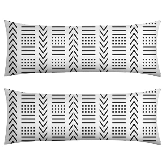 Boho Long Body Pillow Cover – Soft & Breathable Ethnic Fabric, Hidden Zipper, 20"x54", Stylish Abstract Tribal Print – Gift for Side Sleepers, Pregnancy, Home Decor