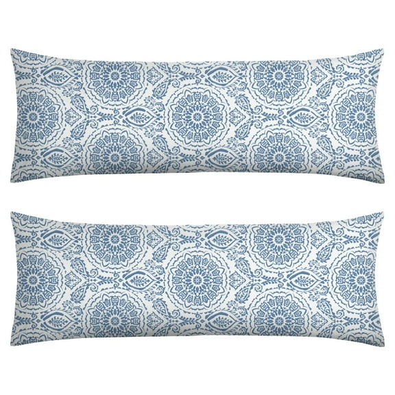 Boho Long Body Pillow Cover – Soft & Breathable Ethnic Fabric, Hidden Zipper, 20"x54", Stylish Abstract Tribal Print – Gift for Side Sleepers, Pregnancy, Home Decor